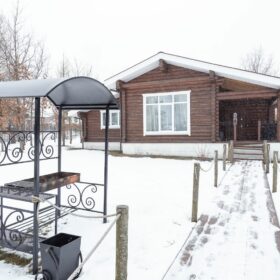 Эко-тех дом Талдом ,оцилиндрованное бревно, строительство и отделка фото