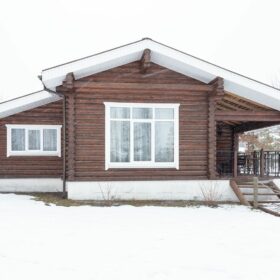 Эко-тех дом Талдом ,оцилиндрованное бревно, строительство и отделка фото