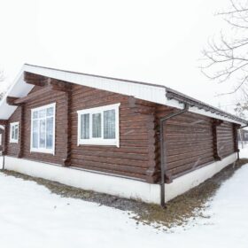 Эко-тех дом Талдом ,оцилиндрованное бревно, строительство и отделка фото