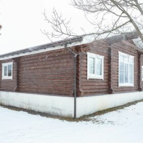 Эко-тех дом Талдом ,оцилиндрованное бревно, строительство и отделка фото