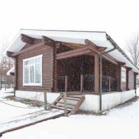 Эко-тех дом Талдом ,оцилиндрованное бревно, строительство и отделка фото