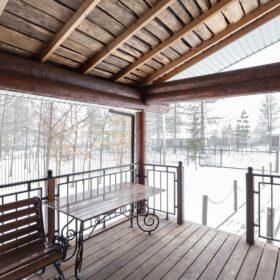 Эко-тех дом Талдом ,оцилиндрованное бревно, строительство и отделка фото