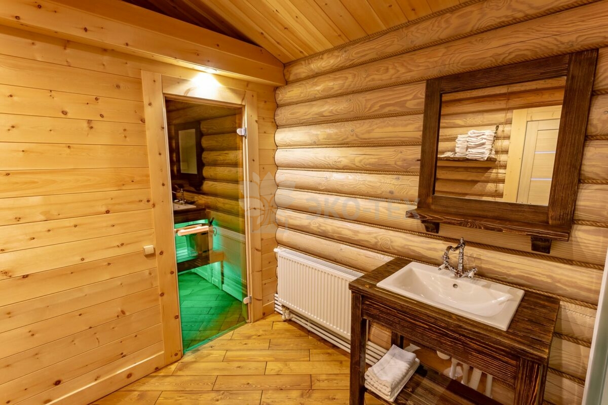 Эко-тех дом Талдом ,оцилиндрованное бревно, строительство и отделка фото