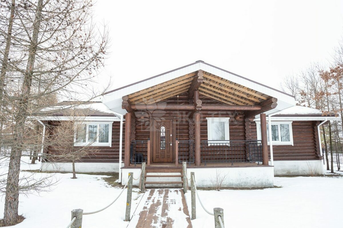 Эко-тех дом оцилиндрованное бревно, строительство и отделка фото