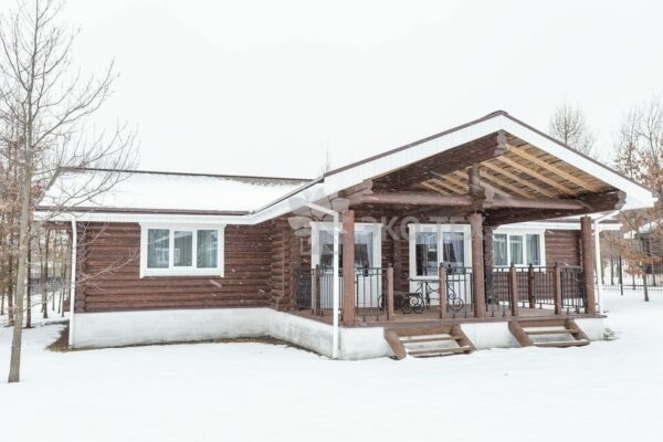 Эко-тех дом оцилиндрованное бревно, строительство и отделка фото