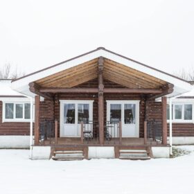 Эко-тех дом оцилиндрованное бревно, строительство и отделка фото