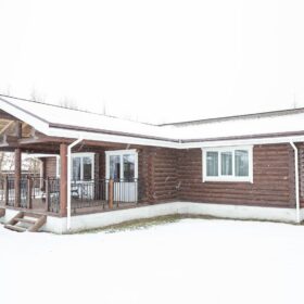 Эко-тех дом оцилиндрованное бревно, строительство и отделка фото