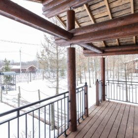 Эко-тех дом оцилиндрованное бревно, строительство и отделка фото