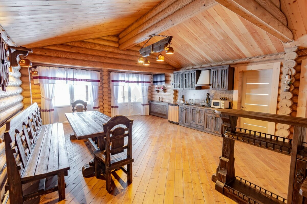 Эко-тех дом оцилиндрованное бревно, строительство и отделка фото