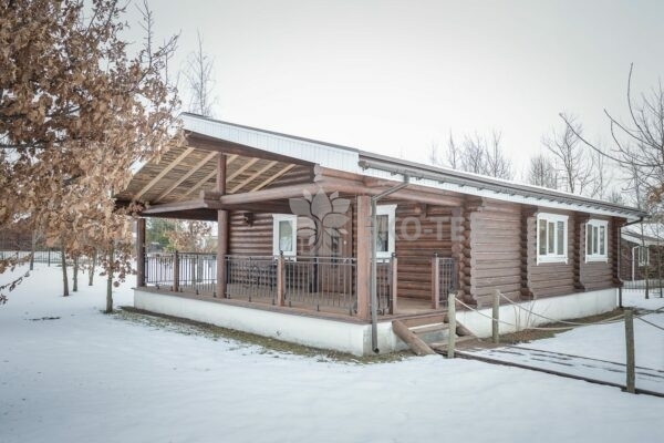 Эко-тех дом с баней,оцилиндрованное бревно, строительство и отделка фото