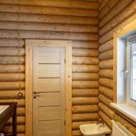 Эко-тех дом с баней,оцилиндрованное бревно, строительство и отделка фото