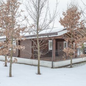 Эко-тех дом с баней,оцилиндрованное бревно, строительство и отделка фото