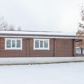 Эко-тех дом с баней,оцилиндрованное бревно, строительство и отделка фото