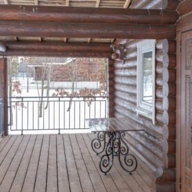 Эко-тех дом с баней,оцилиндрованное бревно, строительство и отделка фото