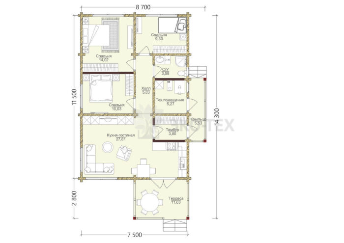 Проект дома Подольск клееный брус