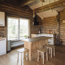 Эко-тех проект Альпийский луг оцилиндрованное бревно