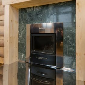 Эко-тех проект бани Сказка оцилиндрованное бревно