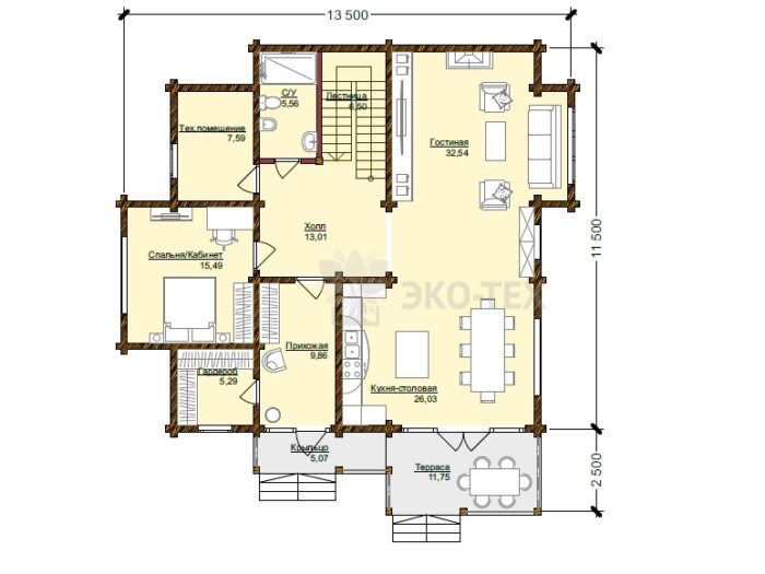 Дом из клееного бруса Мещерский