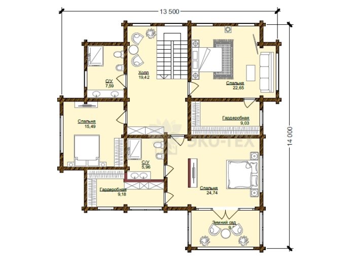 Дом из клееного бруса Мещерский