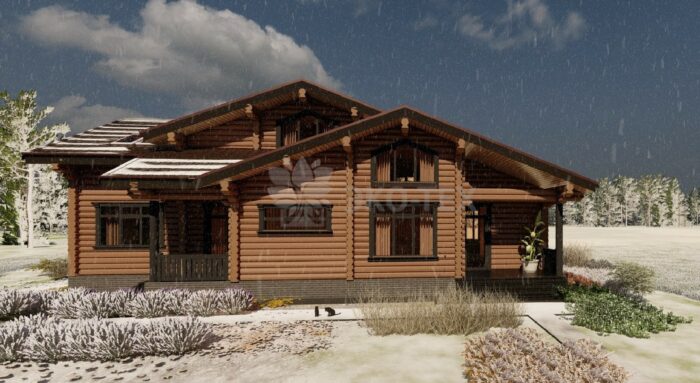 Дом из оцилиндрованного бревна Мастер и Маргарита