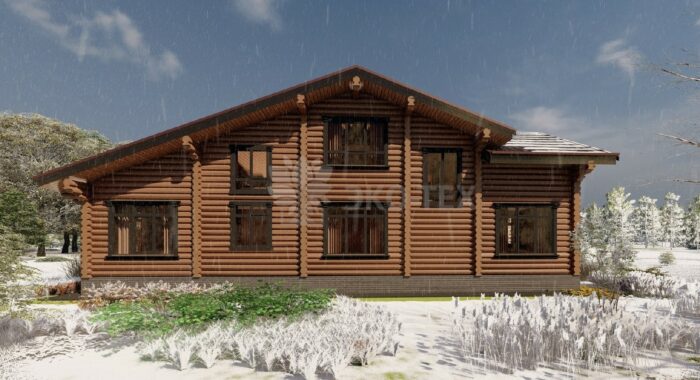 Дом из оцилиндрованного бревна Мастер и Маргарита