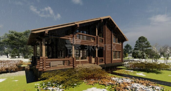 Дом из оцилиндрованного бревна Иван да Марья