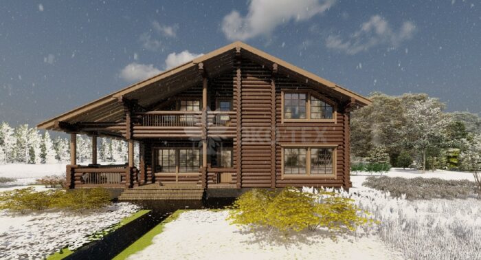 Дом из оцилиндрованного бревна Иван да Марья