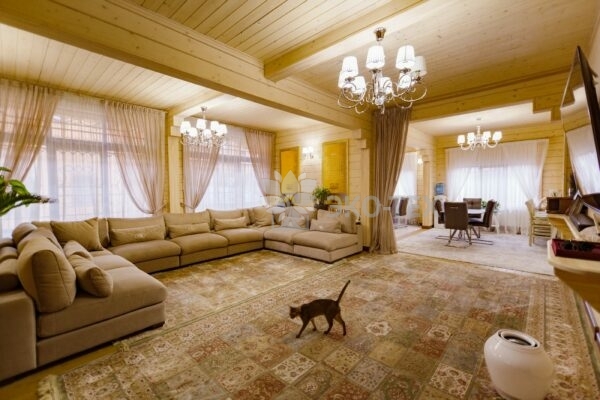 Дом по проекту Рим с гаражом из клееного бруса