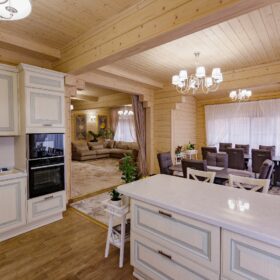 Дом по проекту Рим с гаражом из клееного бруса