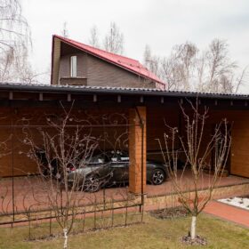 Дом по проекту Рим с гаражом из клееного бруса