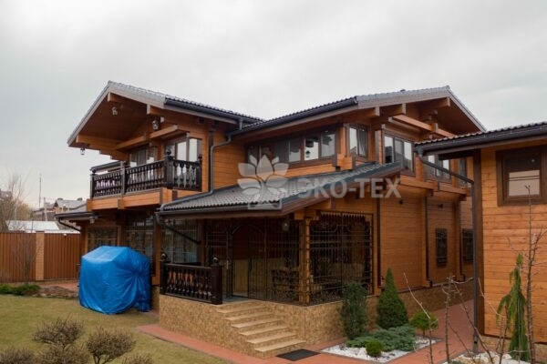 Дом по проекту Рим с гаражом из клееного бруса