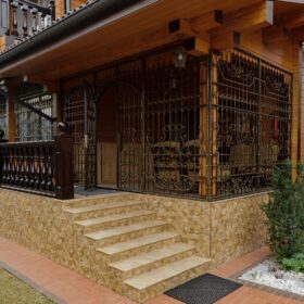 Дом по проекту Рим с гаражом из клееного бруса