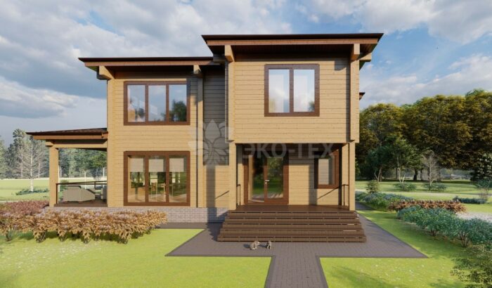 Дом из клееного бруса Кубик