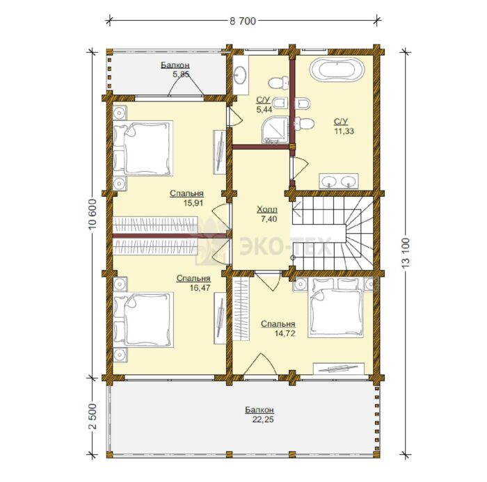 Дом из клееного бруса Камея