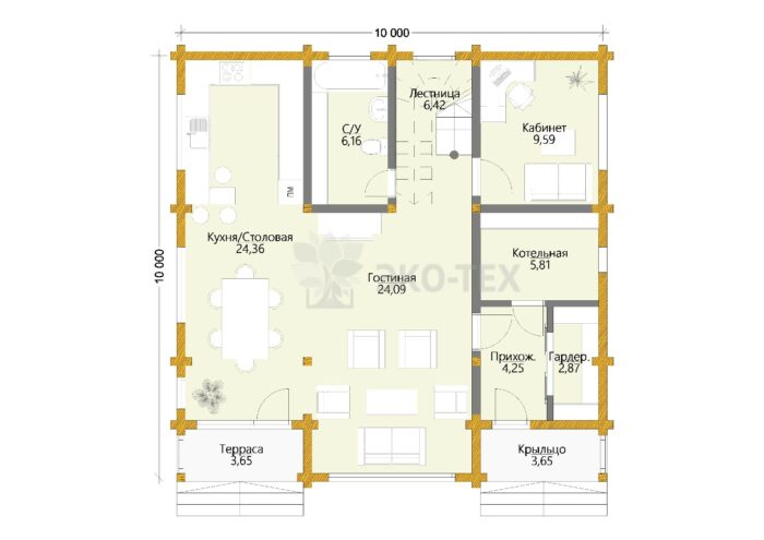 Дом из клееного бруса Лофер