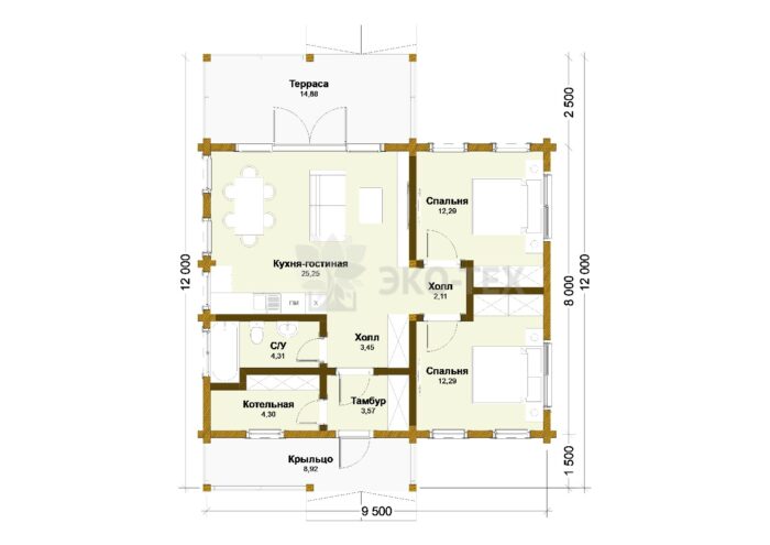 Дом из клееного бруса Таруса