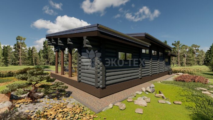 Баня из оцилиндрованного бревна Фили