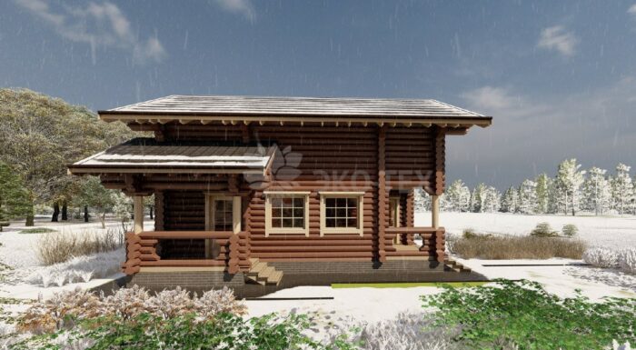 Баня из бревна Горячий камень