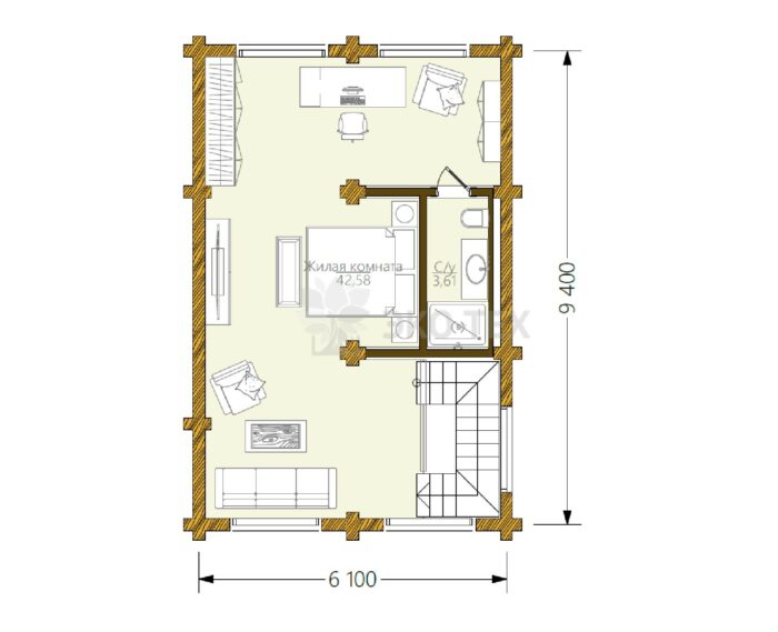 Баня из бревна Горячий камень