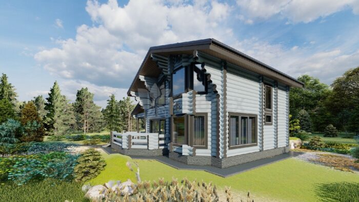 Дом из оцилиндрованного бревна Журавли