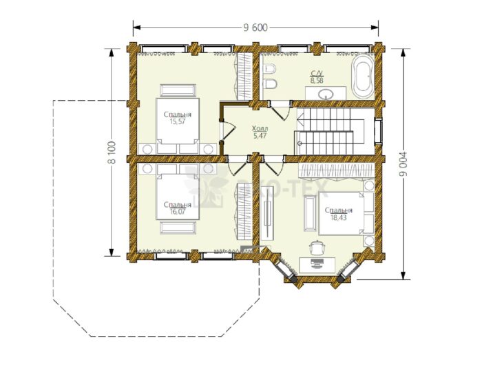 Дом из оцилиндрованного бревна Журавли