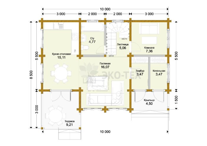 Дом из клееного бруса Малаховка