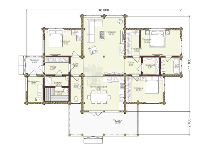 Дом из клееного бруса Раменский