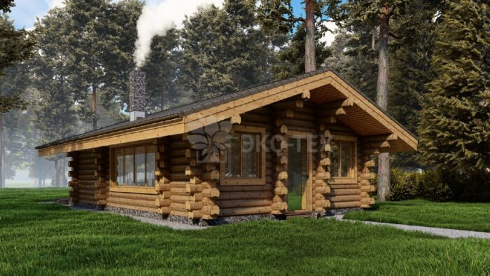 Баня из оцилиндрованного бревна Тайга