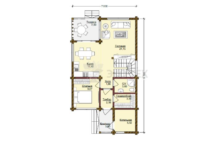 Дом из клееного бруса Аркадия