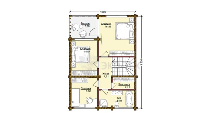 Дом из клееного бруса Аркадия