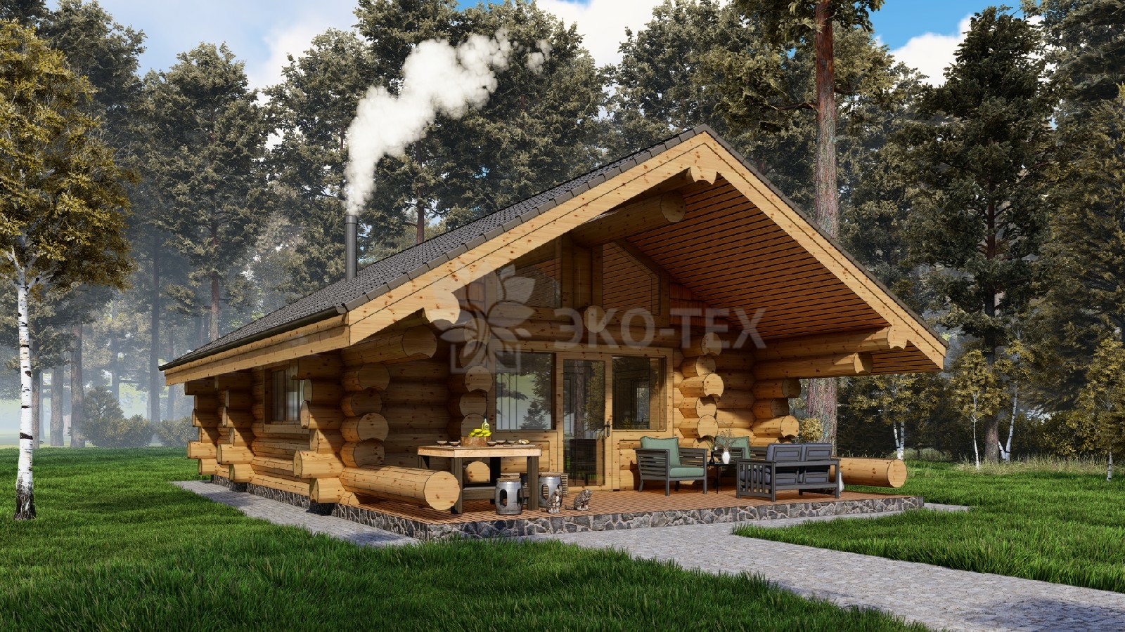 Баня из рубленного бревна Устья