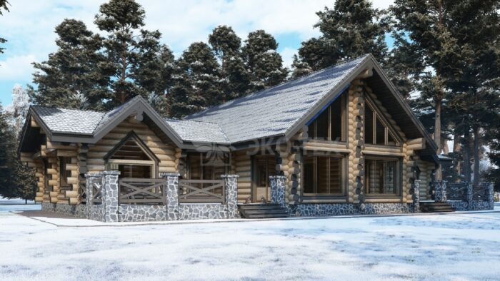 Дом из рубленного бревна Гепард