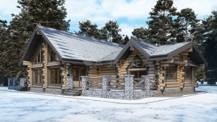 Дом из рубленного бревна Гепард