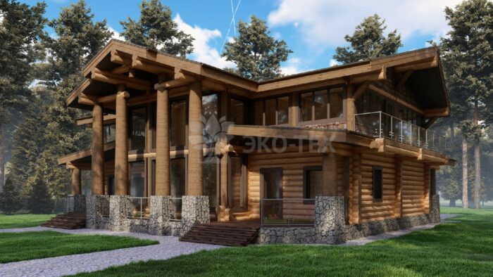 Дом из рубленного бревна Зевс